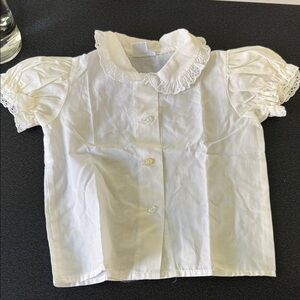 Charming White Kids Blouse with Lace Detail 80’s
